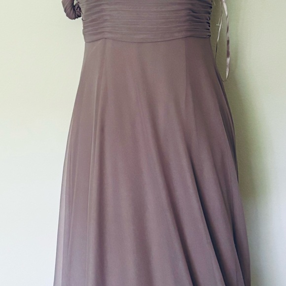 Allure Bridals Sz 10 Zinc Dusty Lavender Empire Waist Bridesmaid Evening Gown - Picture 4 of 12